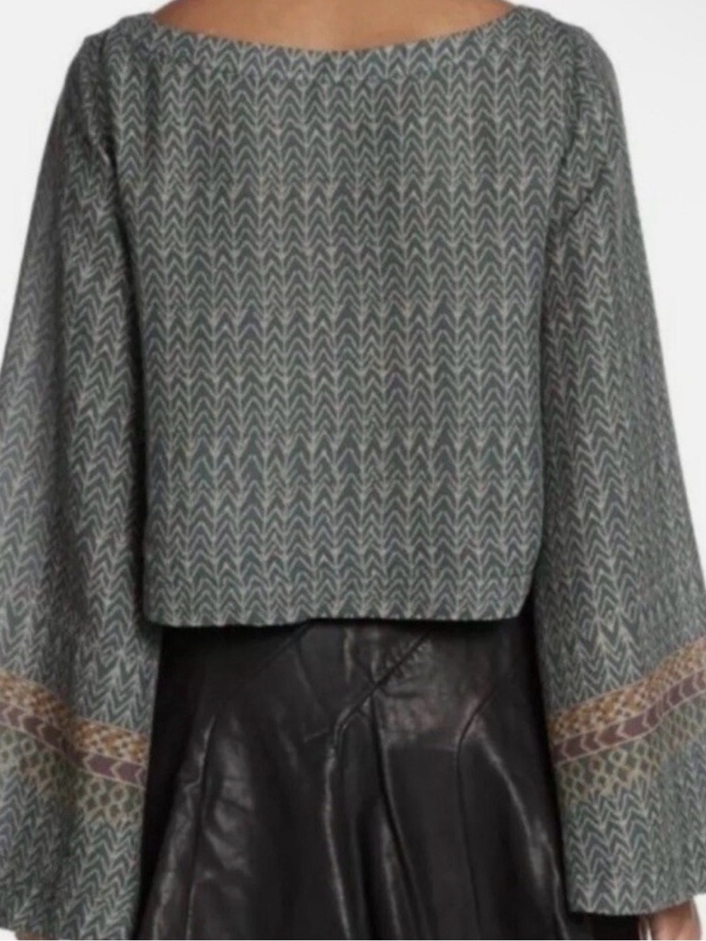 Free People Stars Aligned Bell Sleeve Crop Top
